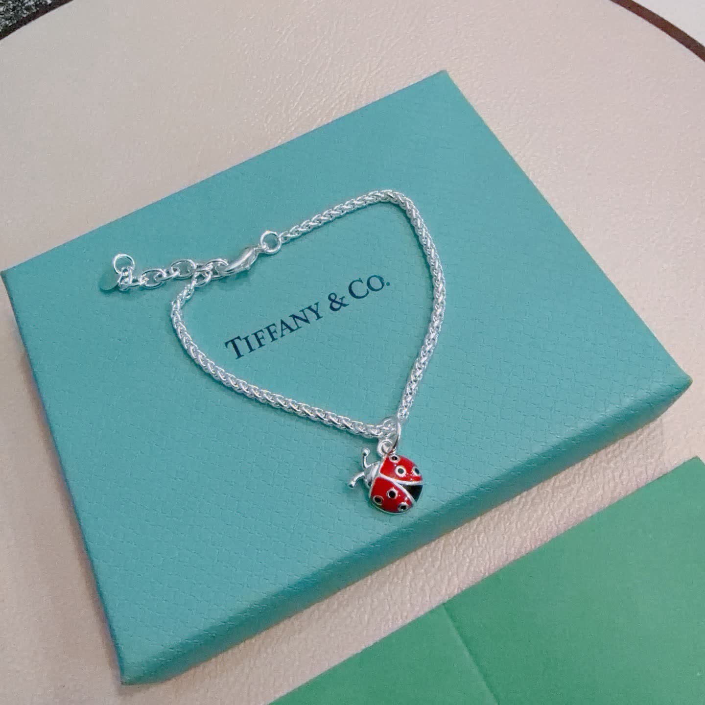 Tiffany & Co. Sterling Silver Ladybug Charm Bracelet